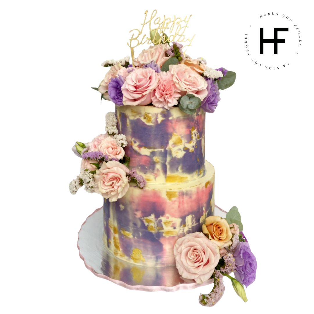 Pasteles con Arte y con Flores Naturales