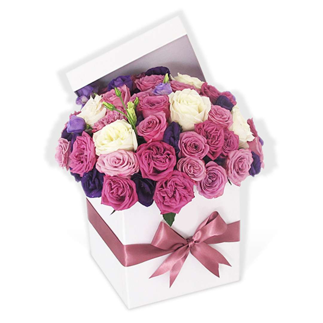 Caja Blanca | Bombón de Rosas | Arreglo
