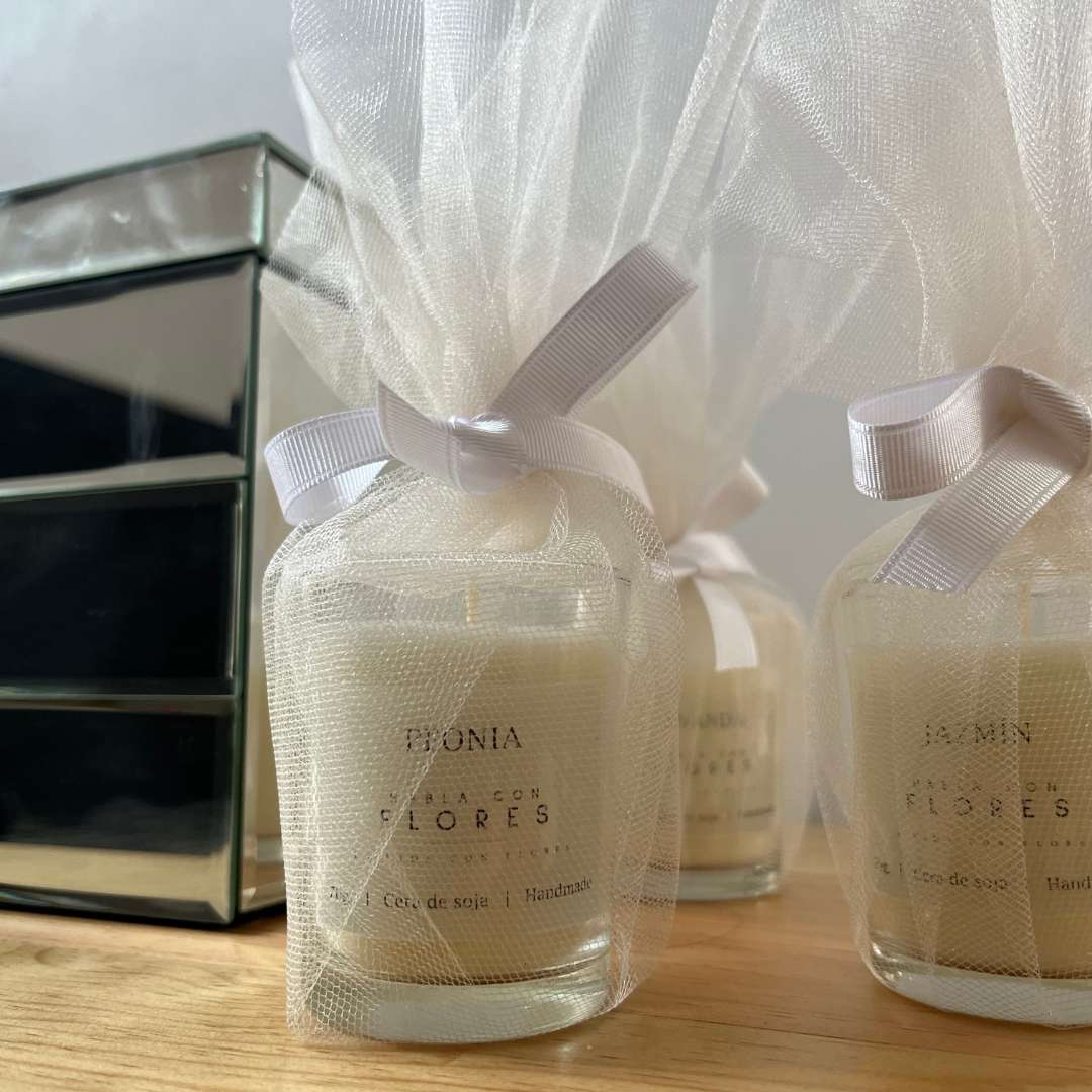 Mini Velas de Soya Florales | Para Recuerdos | Eco Friendly
