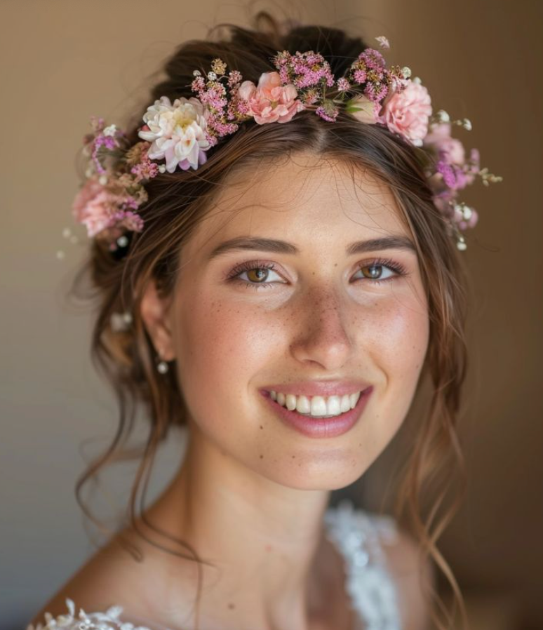 Coronas de flores naturales para la cabeza