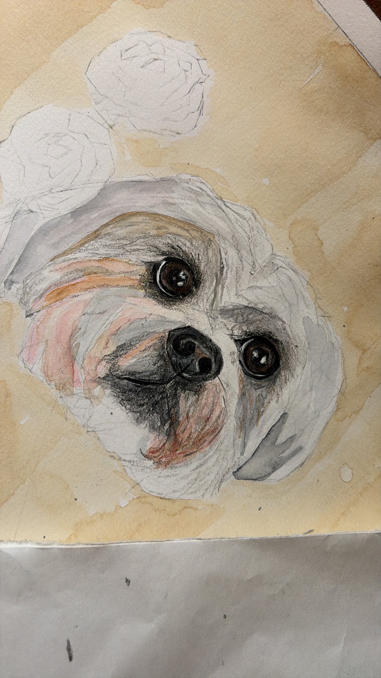 Retrato de tu perro con flores