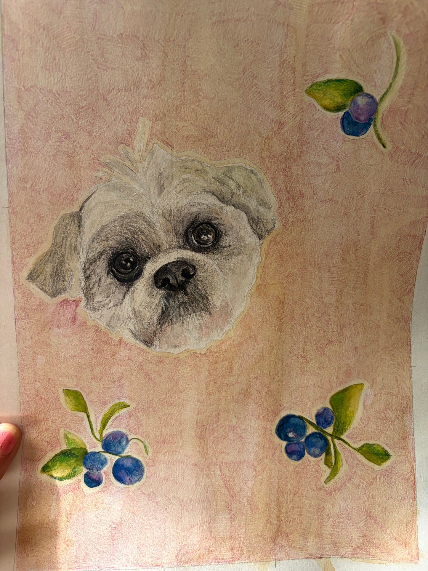 Retrato de tu perro con flores